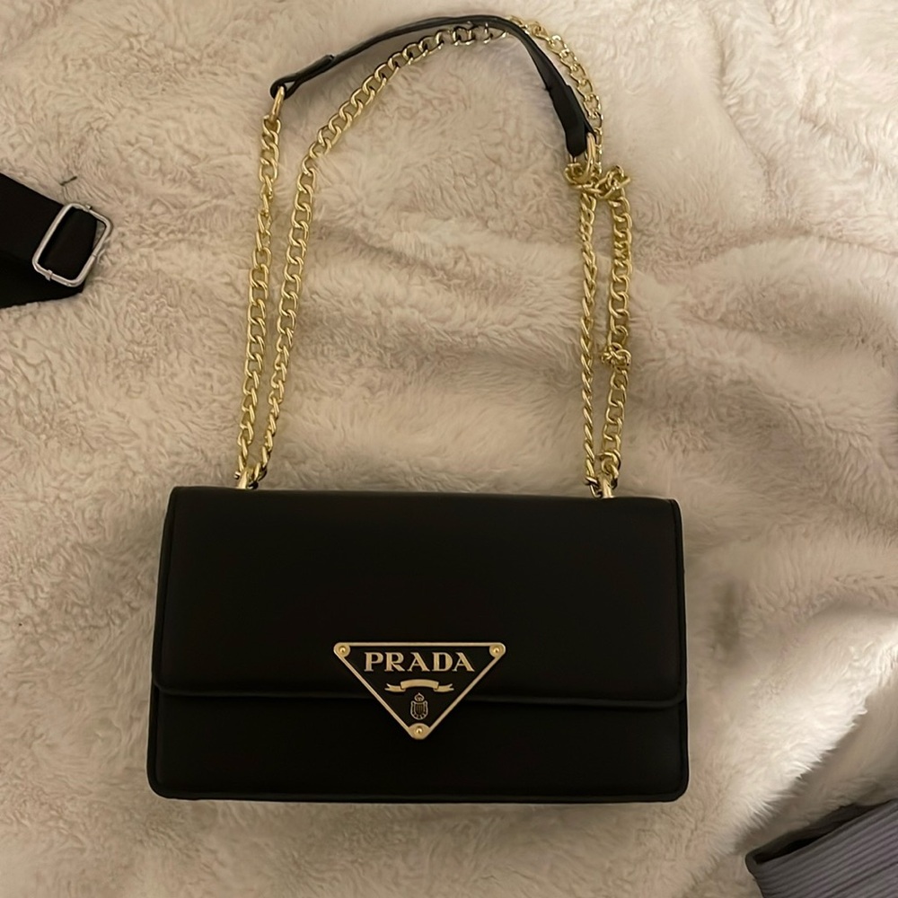 PRADA gold&black purse